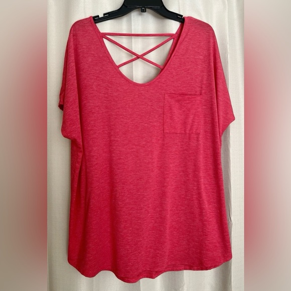 Faded Glory Tops - Faded Glory Criss-Cross Back Pocket Tee – Size 2X (18W–20W)